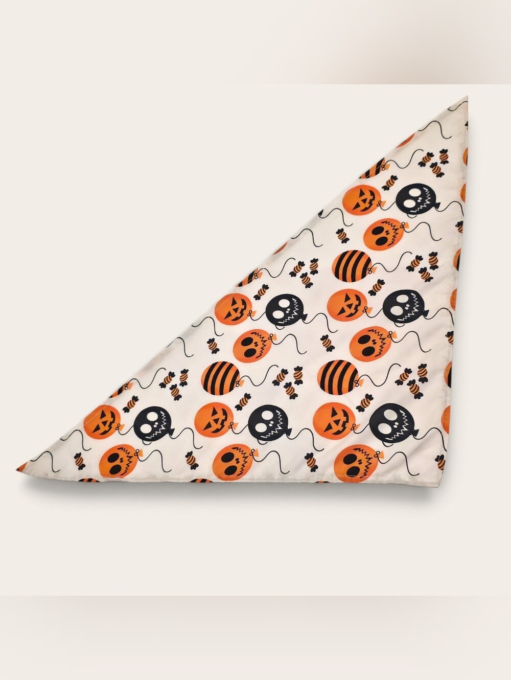 Handmade Spooky Halloween Jack-O'-Lantern & Skull Balloon Pet Bandana - Picture 3 of 3